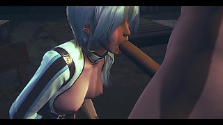 Genshin Impact Hentai - Eula Blowjob and Fucked - Japanese Asian Manga Anime Game Porn