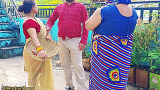 Desi Family Threesome Sex, Step Son in Law Sex with His Step Mother in Law and Wife