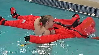 Naked and Horny on My Inflatable Submarine Girl