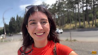 Public Blowjob In The Bushes With Stranger And Crazy Cumwalk Covered In Cum - Katty West