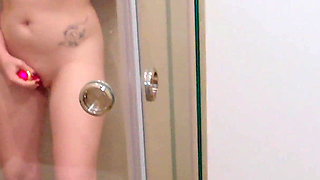 Caught Little Stepsister Masturbating in Shower... She Noticed Me & Took My Cum on Face