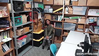 Ebony shoplifter Ivory Logan gets punished by security guard Chad White's bwc