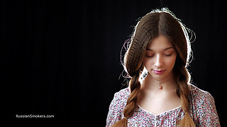 Sexy Russian Girl Smoking Cigarette Slow Tease