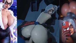 Marvel Hentai 3D Anime - Horny Lesbian Teen Doggystyle & Anal Sex with Big Natural Tits MILF