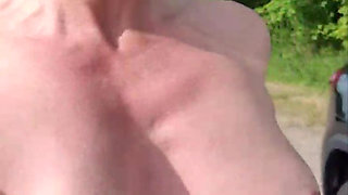 Julie Squirts Again in the Parking Lot