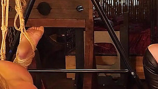 Slave Mila's Ass & Back Welt Marked Red by Goddess Vivienne L'amour's Relentless Whipping and Caning Lashes in Extreme Dominatio
