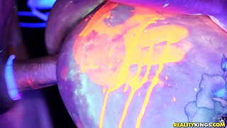 Kitty Love's Blacklight Romance Fuels Latina Bikini Passion