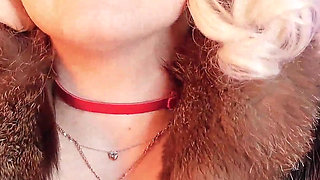 FUR FETISH video: beautiful Mistress tease and seduce. ASMR and JOI. Arya Grander.