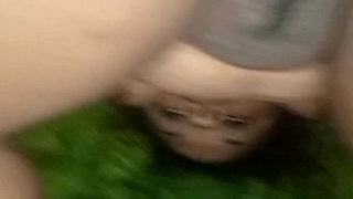 Big ass of brunette stepsister riding cock