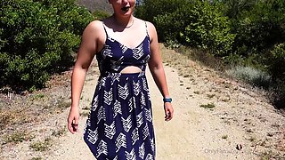 blue dress in nature