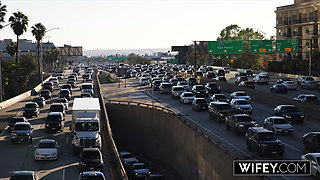 Wifey Hubby Watches as His Horny Wife Sienna Rae Gets Double Penetrated in Front of Him