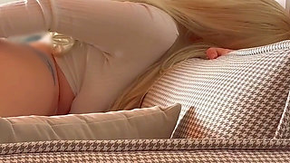 Busty Girl Solo Masturbation Soaking Wet Hard Pillow Humping Orgasm