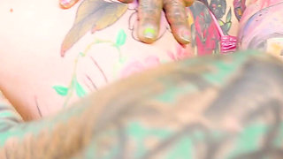 Anuskatzz Shares Lily Lus Hard and Tattooed Cock with Australian Bimbo Kellie Panther