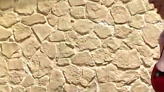 Humiliated bound man in the cage