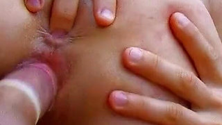 Sexy teen Angell enjoying outdoor anal sex with step brother
