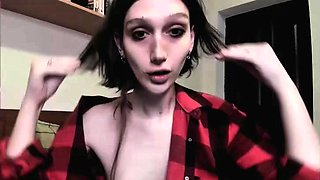 Emo teen Becka solo webcam masturbation