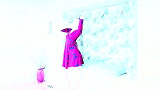 Blonde tight pussy babe solo toy fun in glamour masturbation