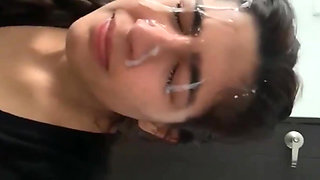 Desi BF Cum on Her Cute and Innocent Girlfriends Face Fuck