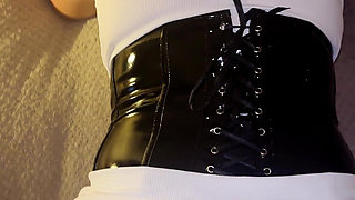 Fuck in a Dress and Latex Balaclava with Butt Plug