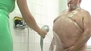 The caring woman humiliates the small cocked pig