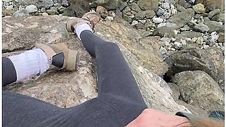 He Fingered Me To Orgasm! Wet Mermaid On A Coastal Rock In Public