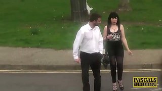Sperm degustating subslut tied up and jammed hard by maledom
