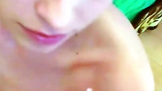 POV skinny girl gets licked and fucks girlfriend with strap on