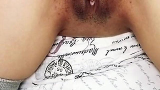 Milk enema squirting milk with my ass