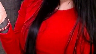 Lady in Red Smoking Cougar