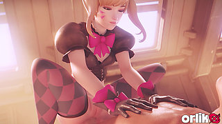 D.va Thighjob on Beach & Anal Cowgirl Creampie Happy Ending (3d Overwatch Animation)