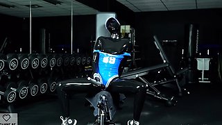 Lusty latex freak gives herself intensily powerful orgasms