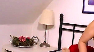 Nasty blonde chick fucks and gets milked on her natural tits