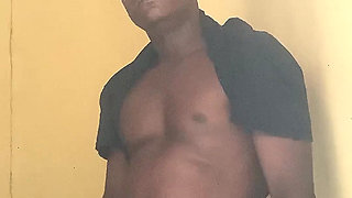 Handsome guy mastubate with is dark cock