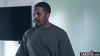 Black stepdad spanks teen stepdaughter
