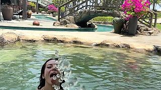 Boobs Flashing Outdoor, Ahegao, Spit, Getting Wet