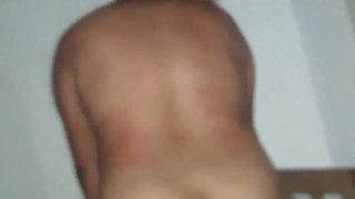 My bull's balls in  my ass, I eat all of his cock with my wet pussy. While my husband is working my bull is enjoying.