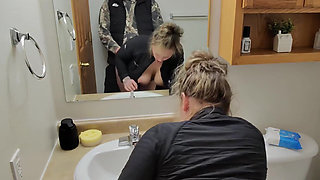 Sneaky Sex with Horny Wife in the Bathroom After Party