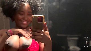 Prego Belly and Titties in the Bathroom