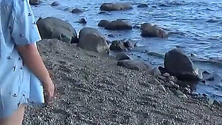Teasing and Rinsing Her Pussy in the Lake.