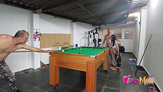 Playing Naked Pool with My Boyfriend and My Father-in-law