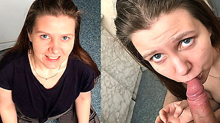 A Sexy Beauty MILF Gives a Deep Blowjob for Breakfast in the Kitchen One Morning - POV Homemade - Lovessie