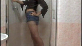 In the Shower with Pantyhose