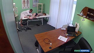 Kinky Patient Linda Sweet Receives Slippery Oil Massage from Doctor Before He Pounds Her Wet Puss