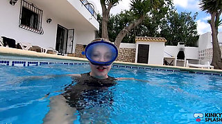 Underwater Wetsuit & Mask Fetish Filling, Bubbles & Breath Control