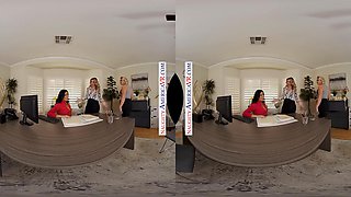 Reagan Foxx and Kayla Paiges Lesbian Office Gangbang