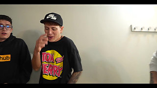 Nerd Guys Fuck Their Latina Boss with a Giant Ass and Fill Her Pussy and Face with Cum