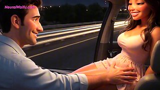 MILF seduces old family friend with secret sex in car