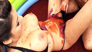 Krystal Webb and Sammy Jayne Fuck Hard in Jelly Pool Bikinis
