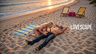 Blonde Sucks Cock on the Beach (ai)
