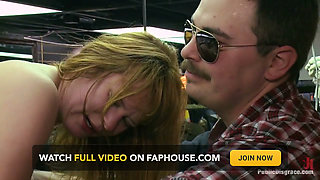 Strangers Get Handsy: a Slutty Redhead Gets DP'd by Dicks on Sticks in Public!